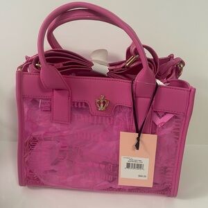 Juicy Couture Pink Clear Beachin Small Tote, Heart Juicy Pink, NWT